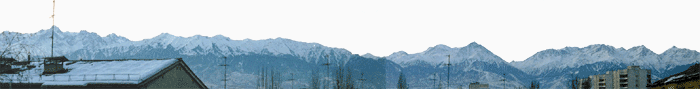 Вид на Заилийский Алатау из Алма-Аты